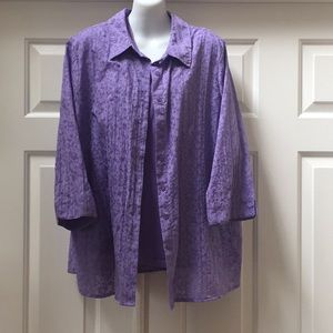 Denim &Company 2 piece tank and blouse. Size 1X